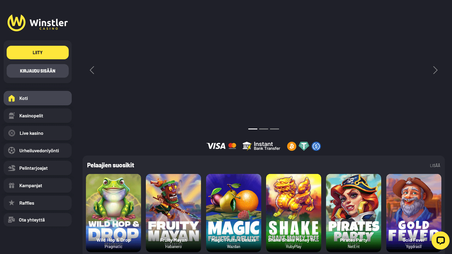Winstler Casino Captura de pantalla para ordenador