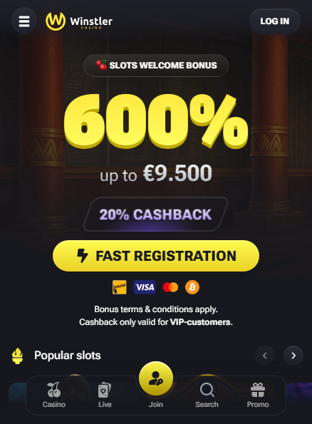 Winstler Casino Mobile screenshot